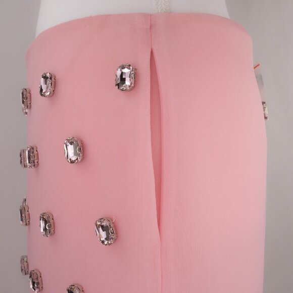 Brandon Maxwell The Leanne Crystal-Embellished Pencil Skirt, Light Pink, Size 0 - Picture 6 of 15
